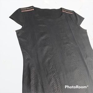 Custo Barcelona Faux Snakeskin Black Textured Sexy Mini Dress